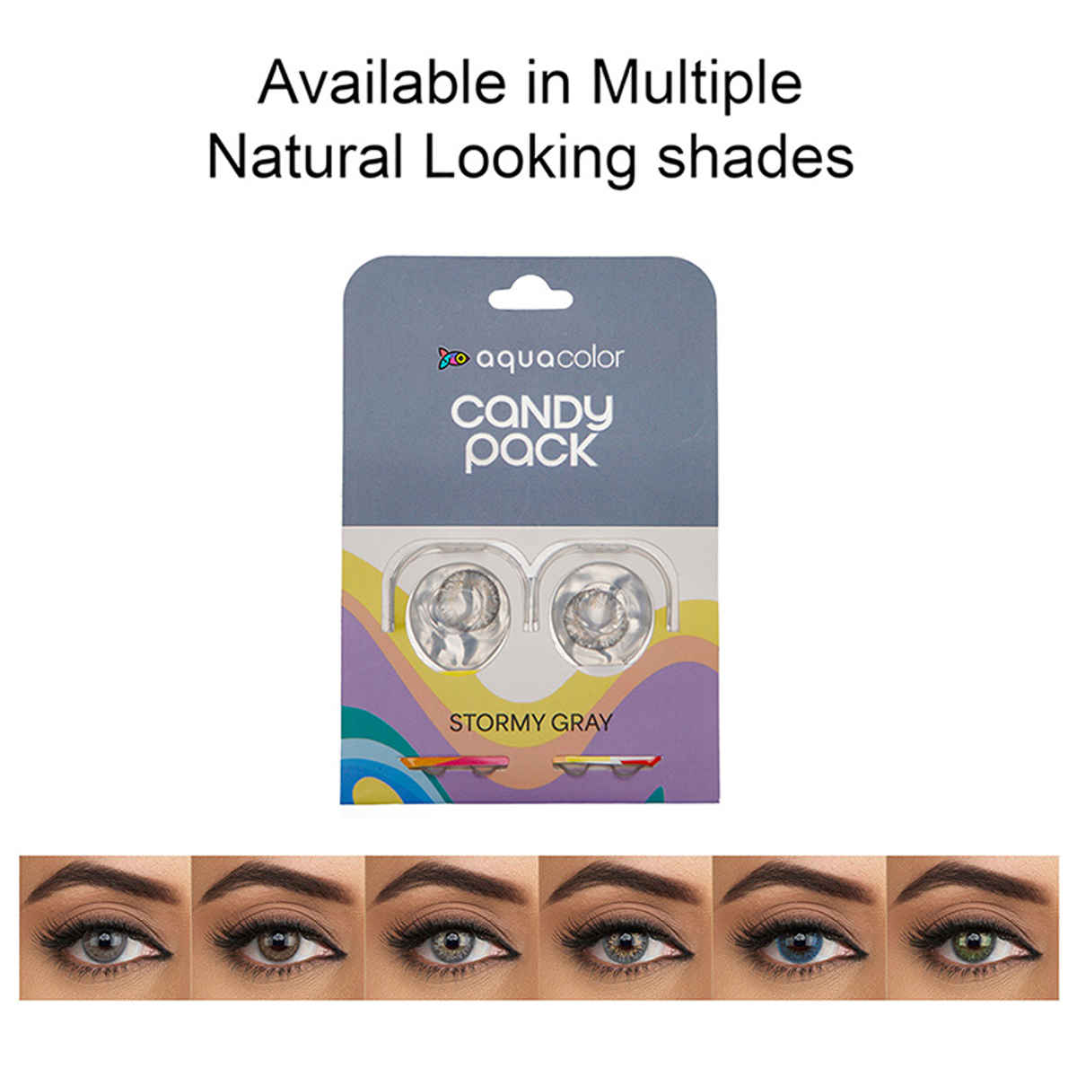Aquacolor Candy Pack with Zero Power Daily Disposable Lens Stormy Gray