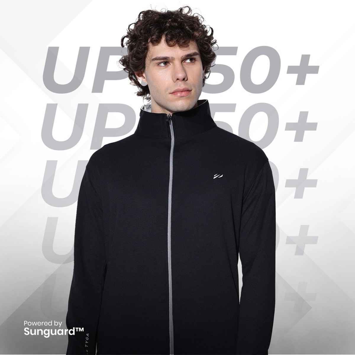 Blue Tyga Men's Sunscreen Jacket - Sje0001 | Black | XL