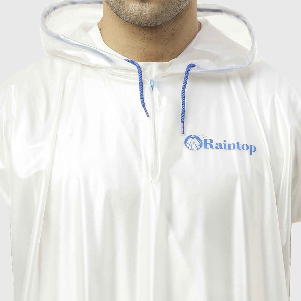 ZEEL Rain Poncho Hooded Coat One Size Suit for Men and Women with Adjustable Hood, White Free