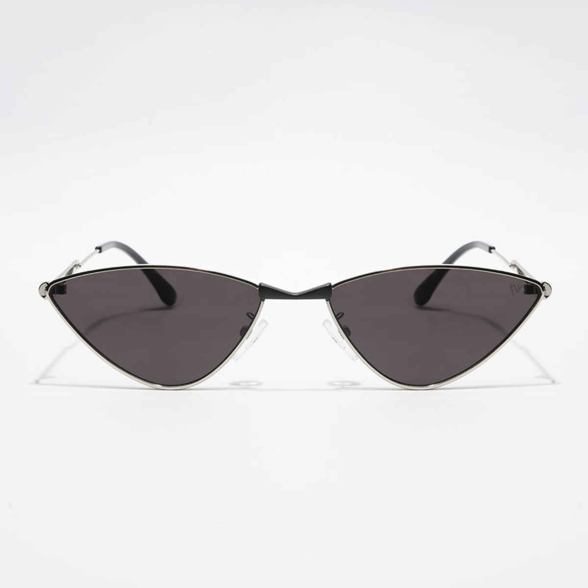 Voyage Unisex Metal Cat Eye Sunglasses | Black and Silver - One Size