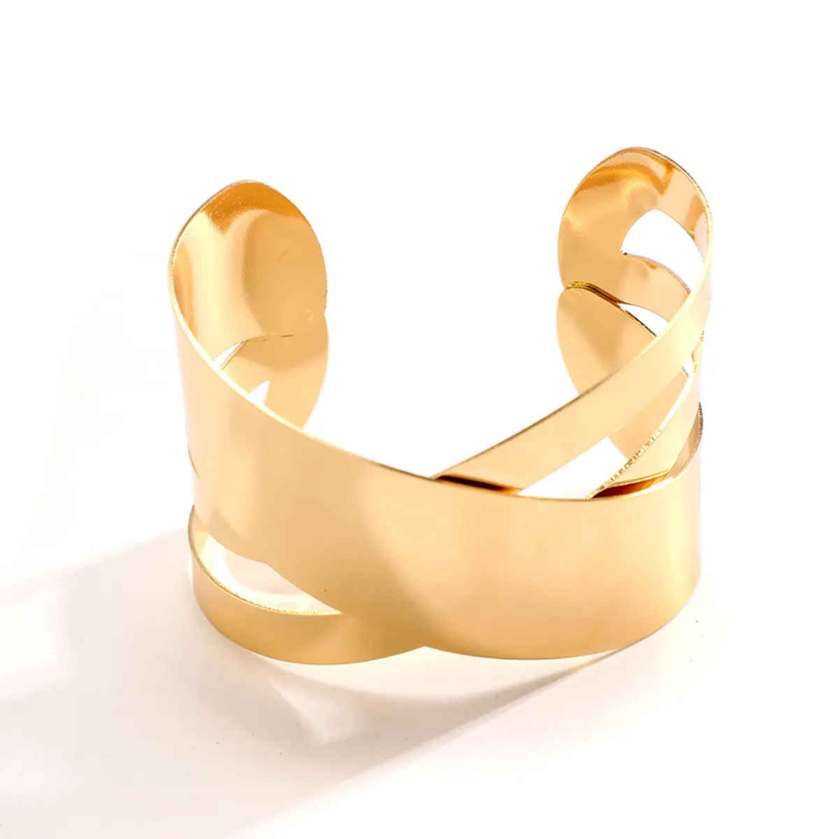 Jewels Galaxy Gold Plated Fashionable Asymmetrical Cuff Bracelet