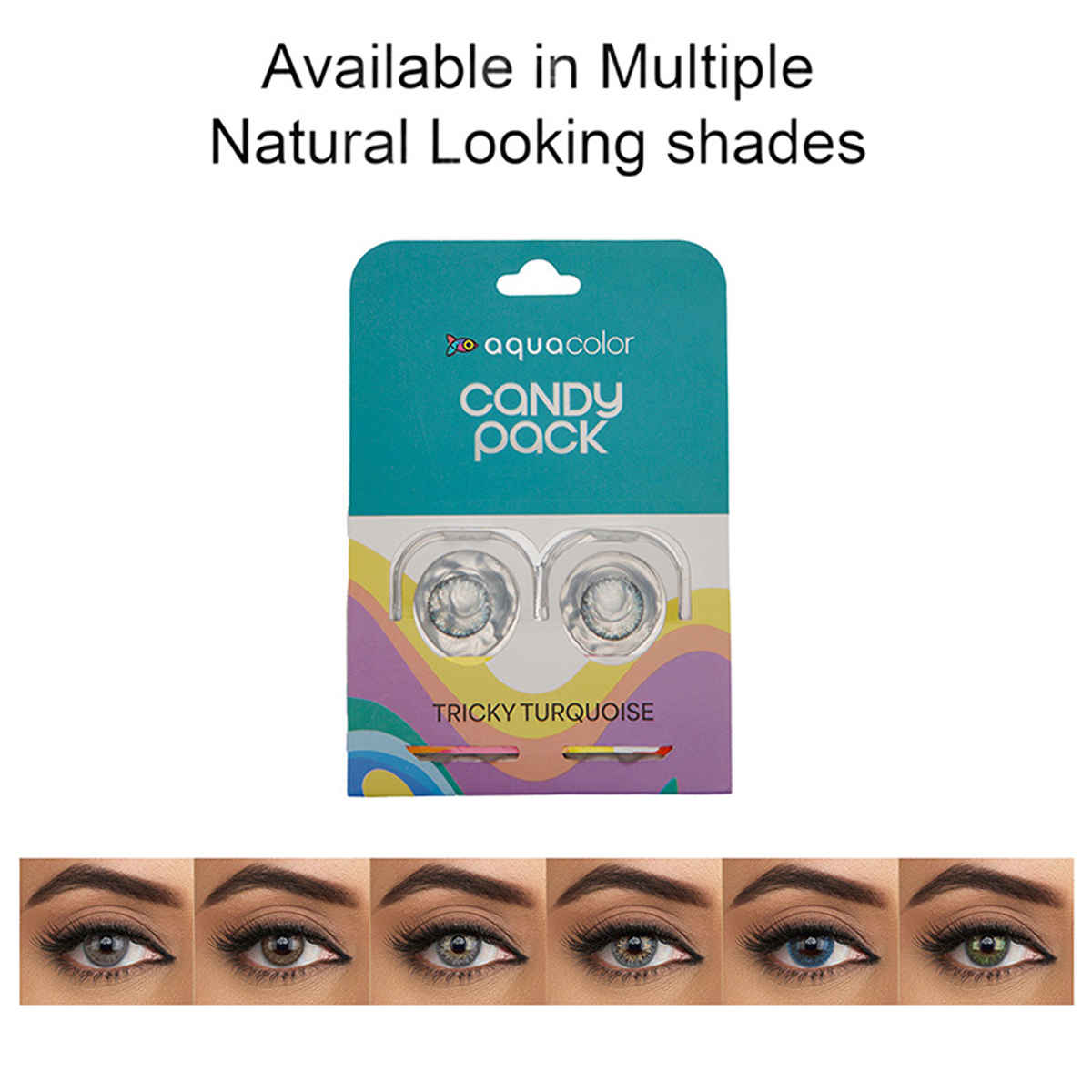 Aquacolor Candy Pack with Zero Power Daily Disposable Lens Tricky Turquoise