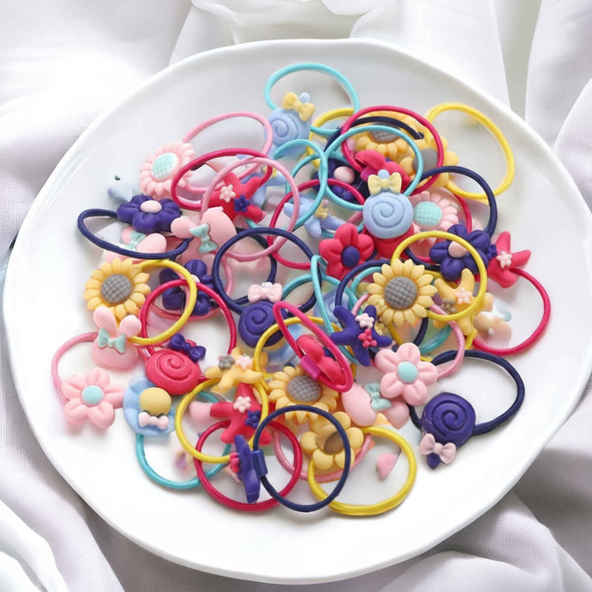 Jewels Galaxy Colorful Hair Rubber Bands For Women/Girls