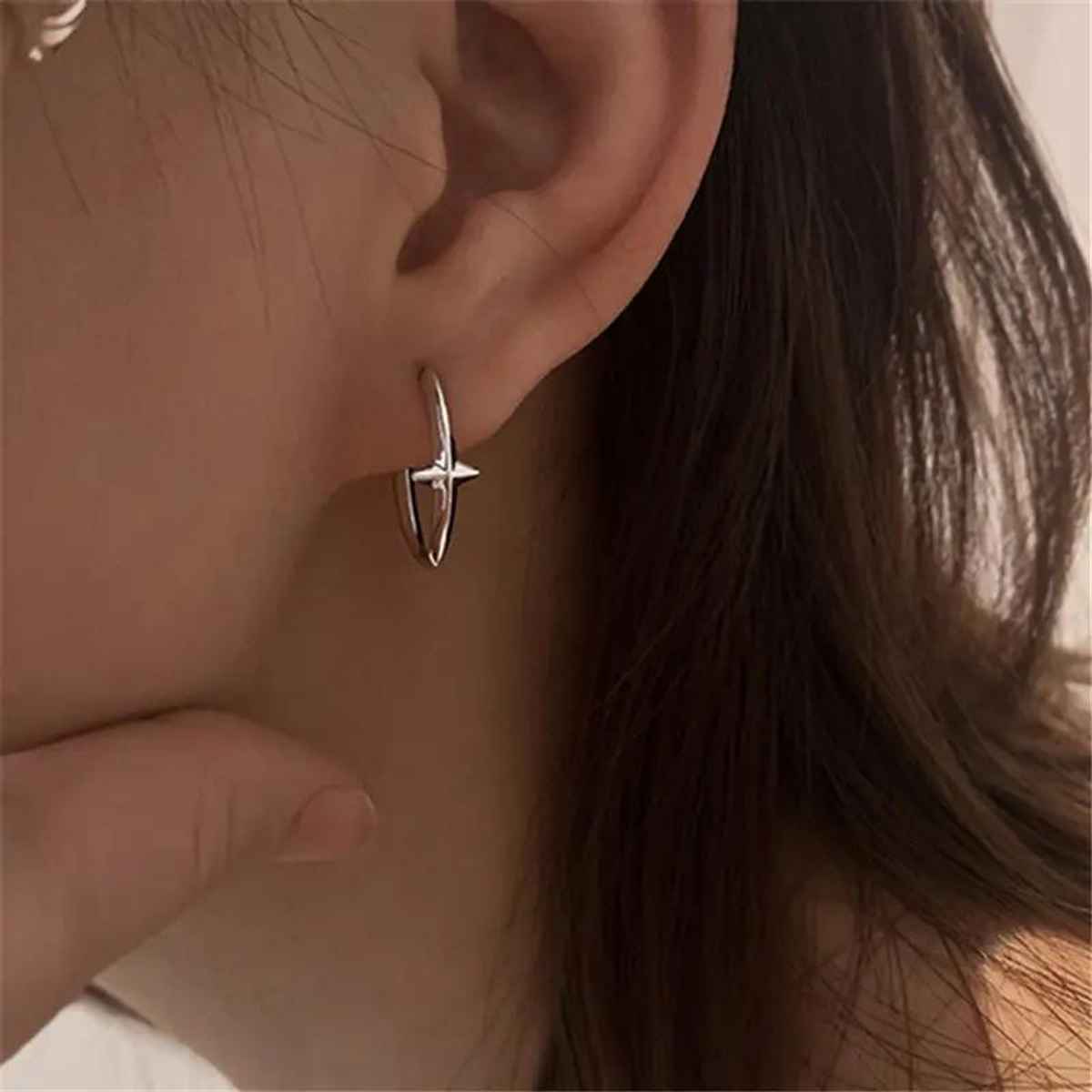 SALTY Alpha Minimalist Kpop Earrings for Men and Boys| Anti-Tarnish | Silver
