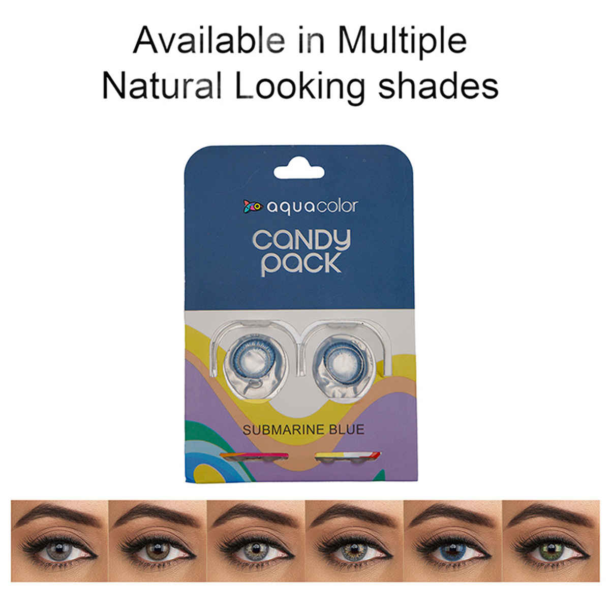 Aquacolor Candy Pack with Zero Power Daily Disposable Lens Submarine Blue