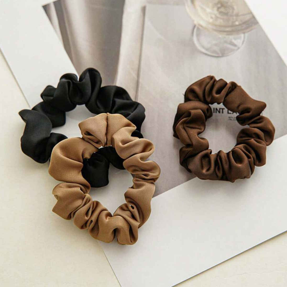 Jewels Galaxy Multicolor Regular-Use Satin Scrunchies