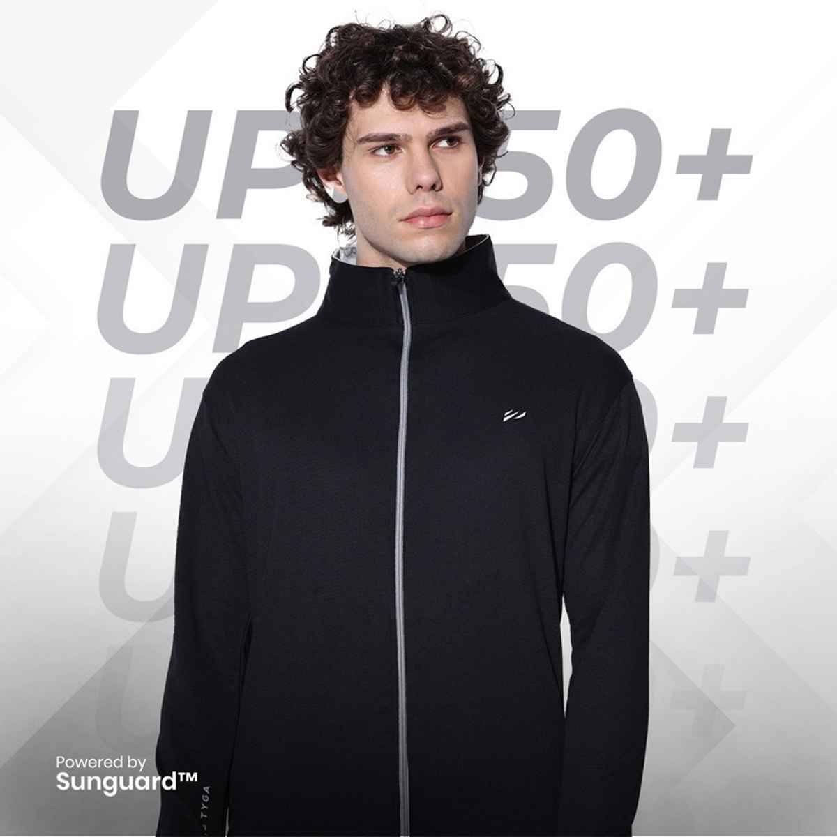 Blue Tyga Men's Sunscreen Jacket - Sje0001 | Black | XXL