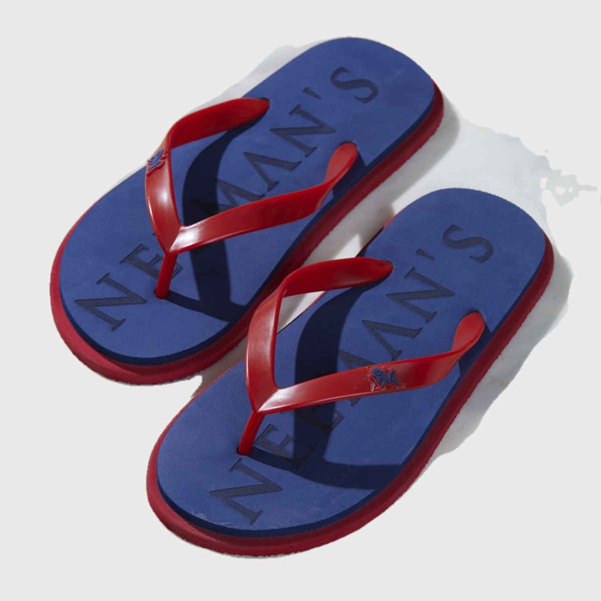 Neemans Unisex Eco Classic Slippers | Blue with Red - UK 8