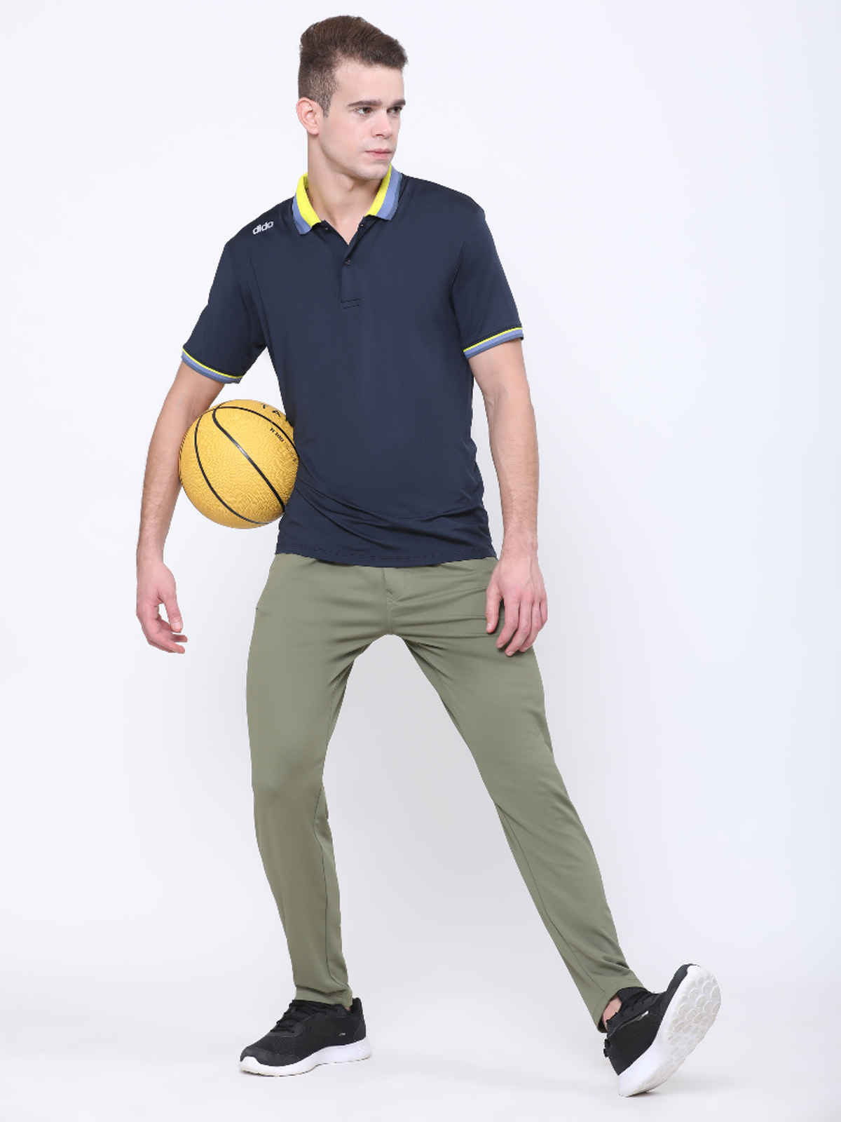 Dida Men's Track Pant Regular Comfortable Stretchable Dry-Fit | Olive - L