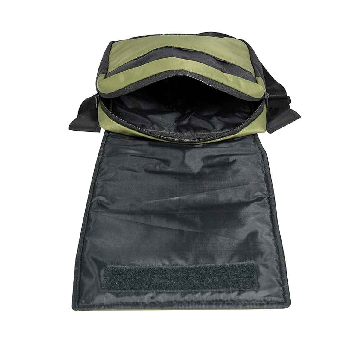 Police Unisex Solid Polyester 2.6 L Crossbody Bag | Black and Green