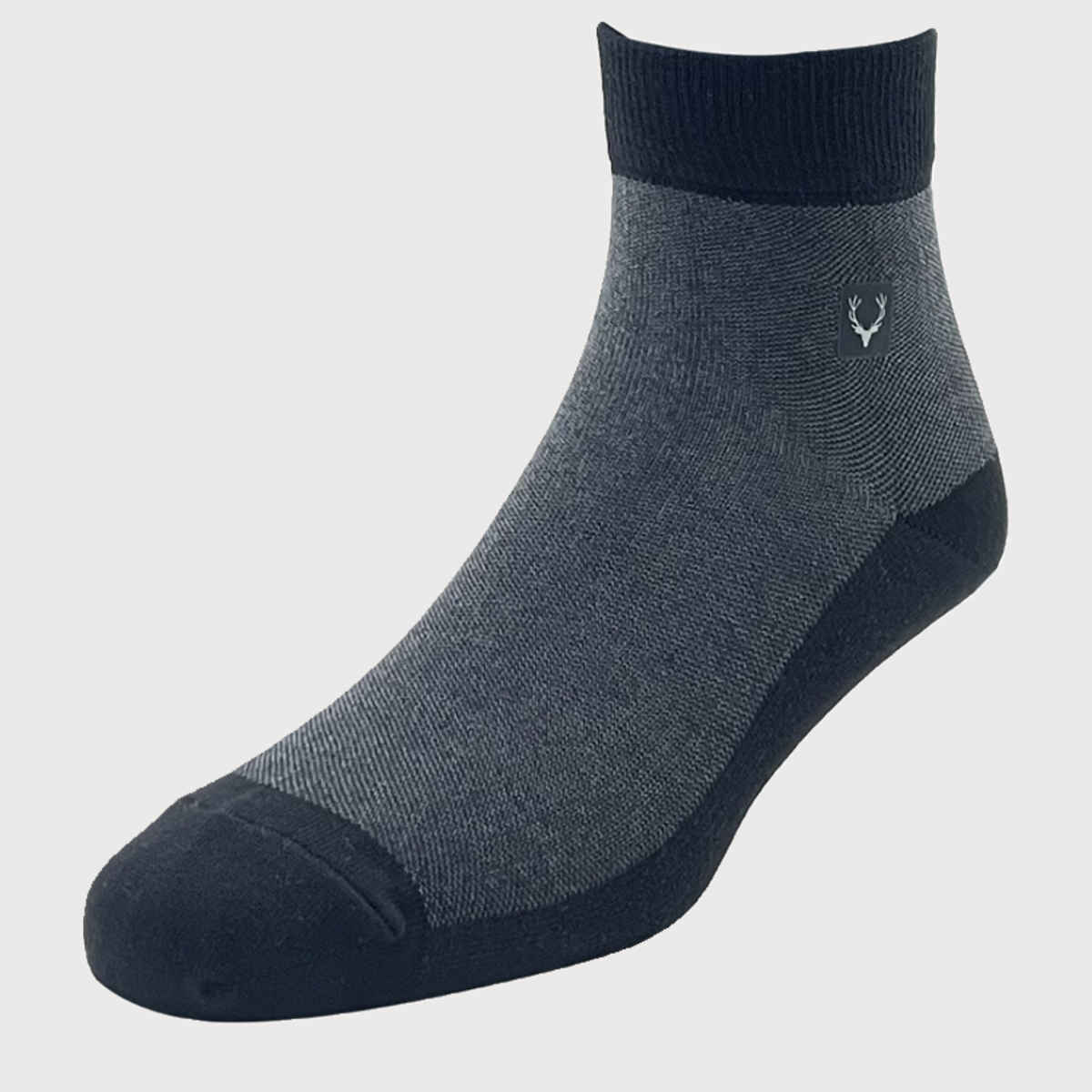 Allen Solly Men's Cotton Quarter Crew Pique Pattern Socks - Black
