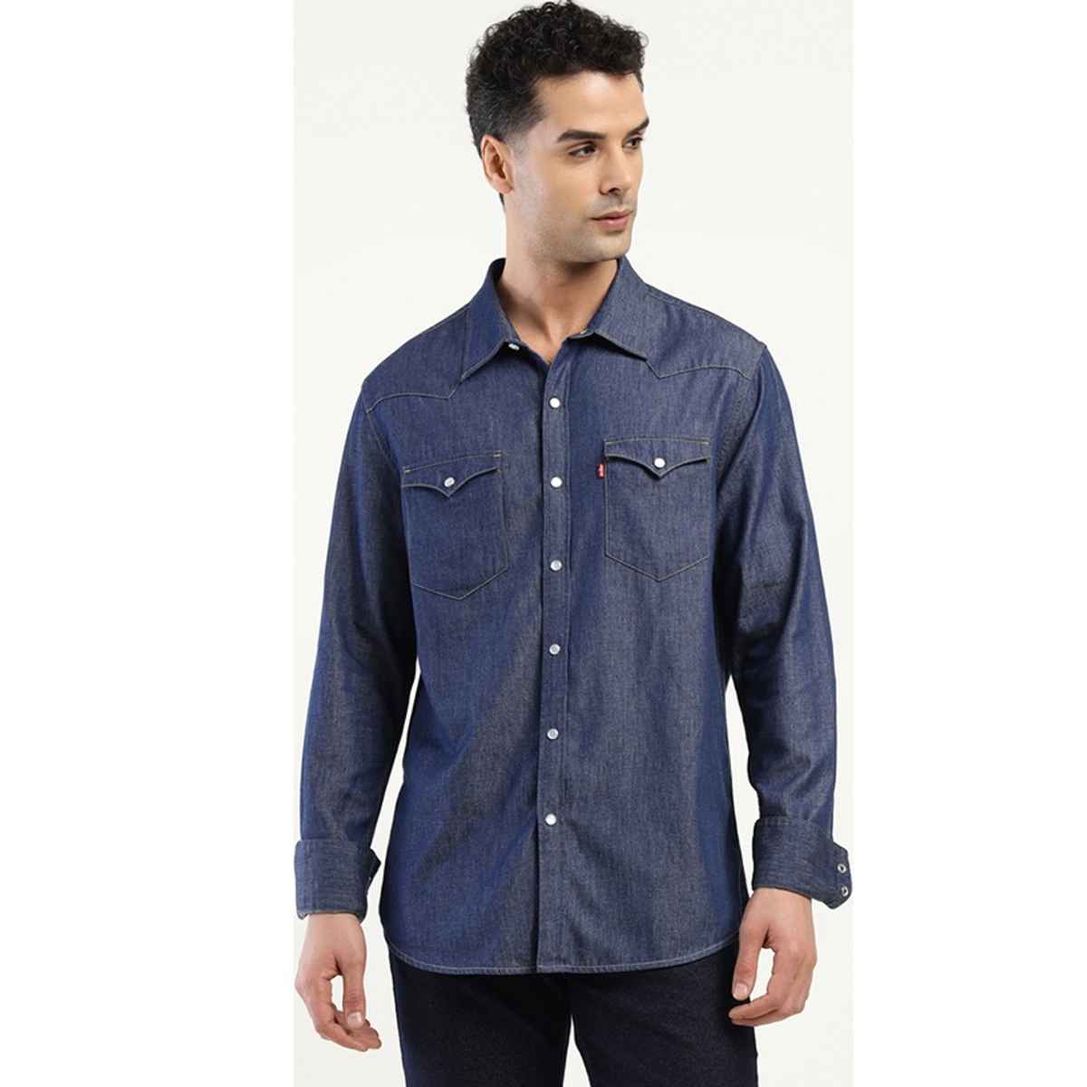 Levi's Men's 100% BCI Cotton Denim Shirt | Dark Denim Blue - M
