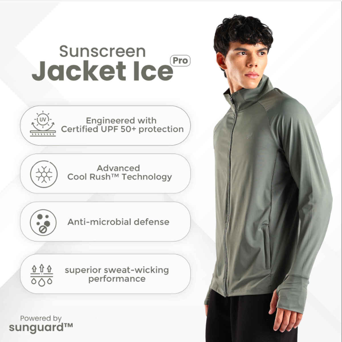 Blue Tyga Men's Sunscreen Jacket | SJE0005 | Olive - L