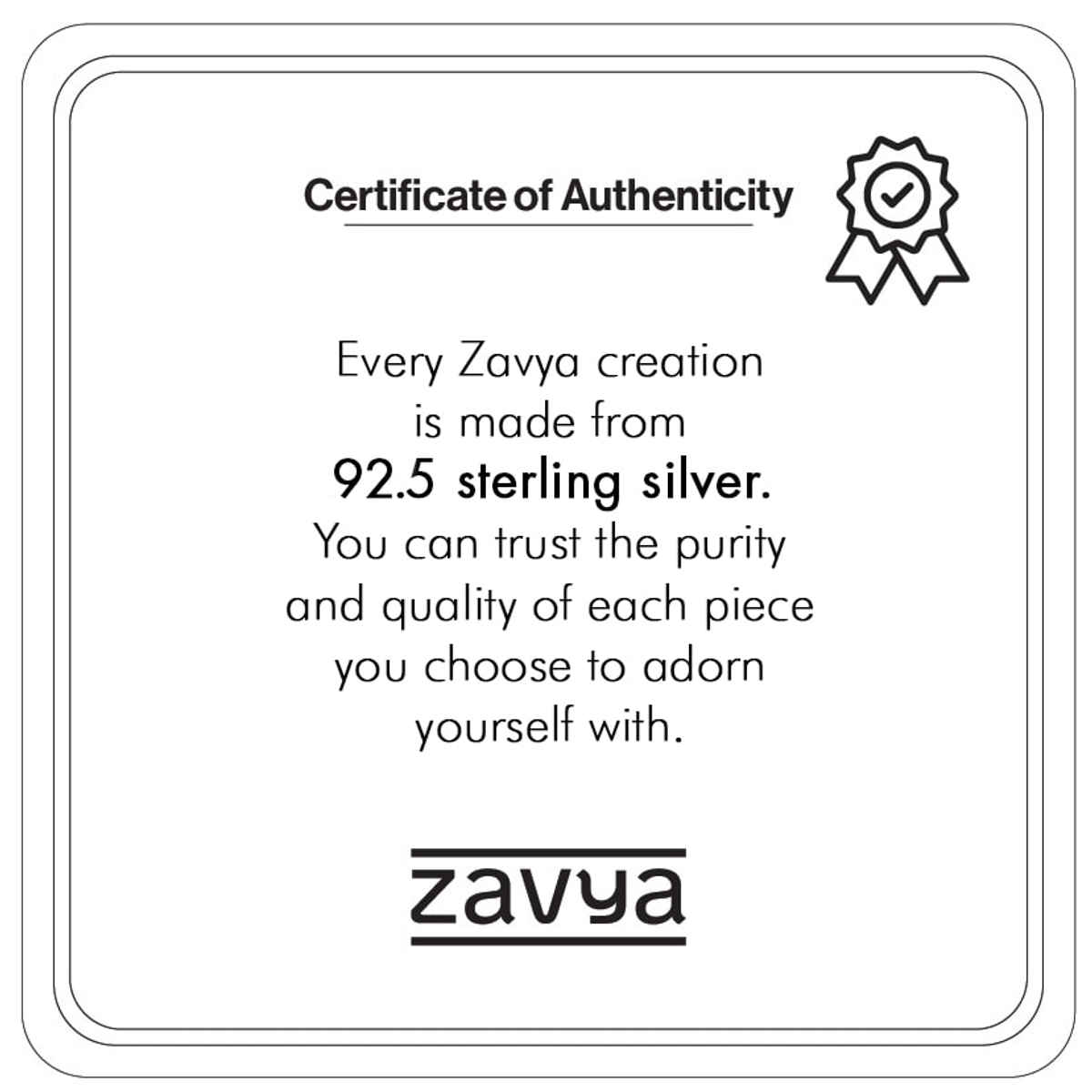 Zavya Rhodium Plated 925 Sterling Silver Ring