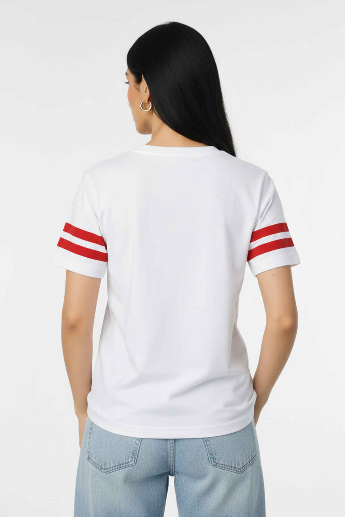 Try This Women's HF Sleeve Printed Round Neck Tshirt | White | M
