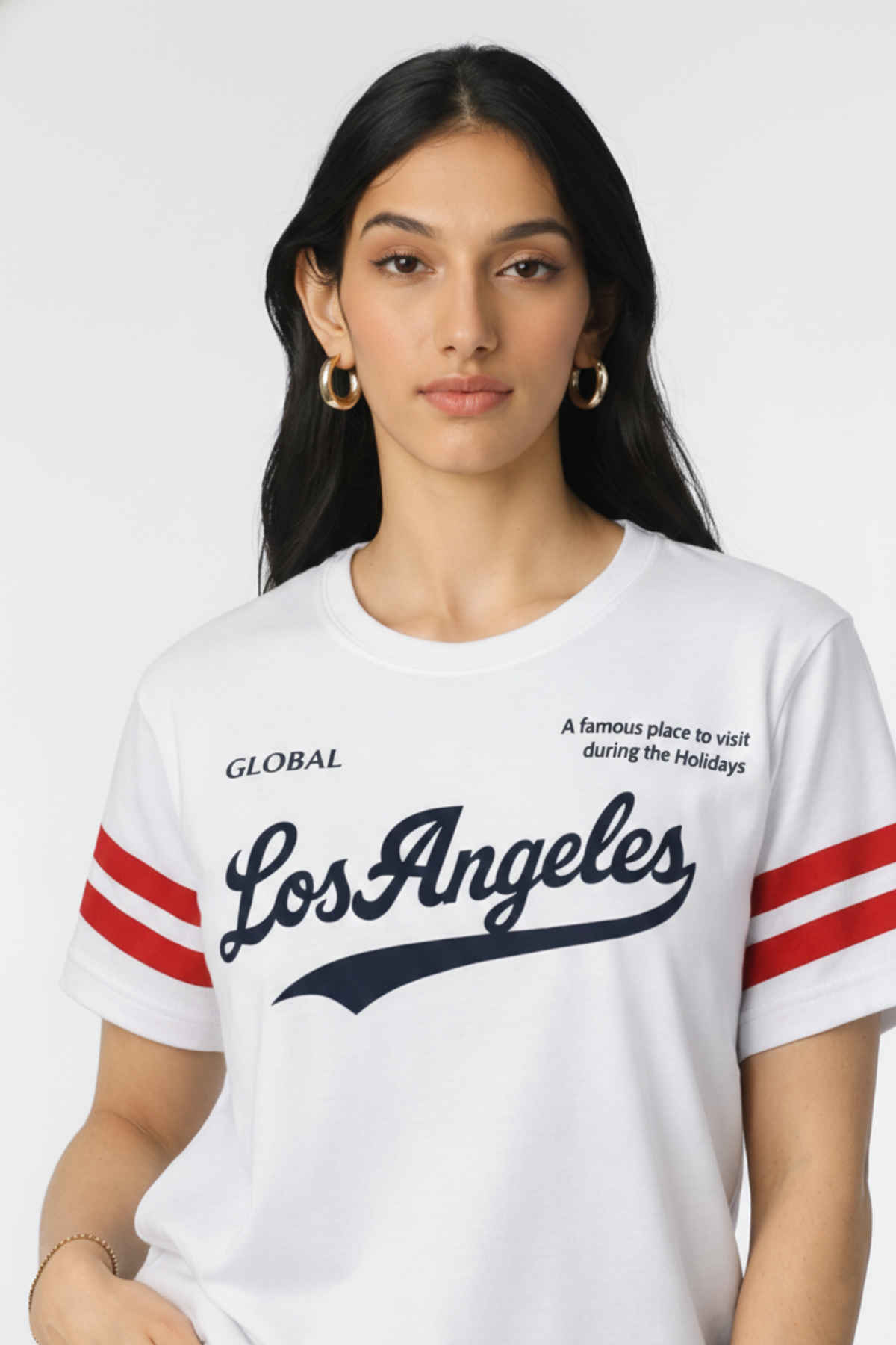 Try This Women's HF Sleeve Printed Round Neck Tshirt | White | M
