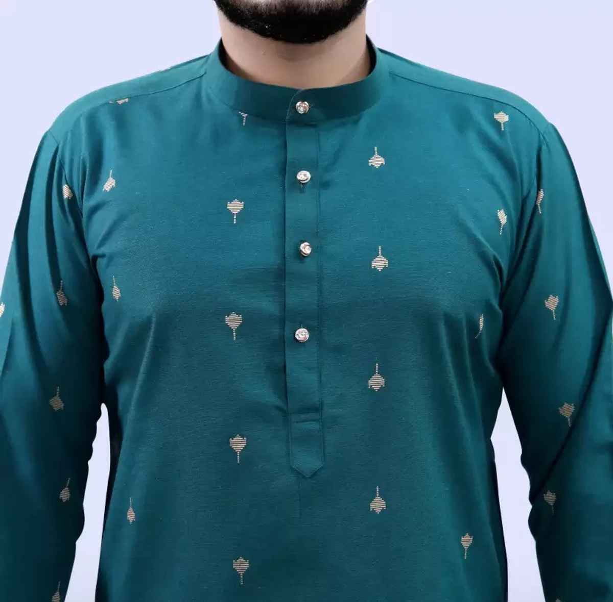 Tibra Collection Men Kurta - Ocean | Cotton Blend | L