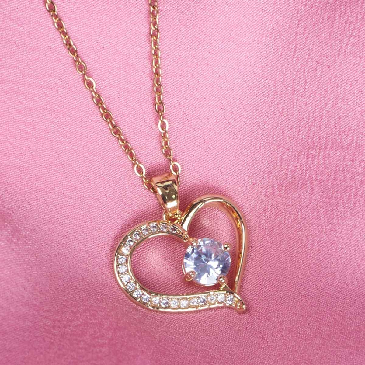 SALTY Amour Pendant Necklace Pendant for Women and Girls| Anti-Tarnish | Gold