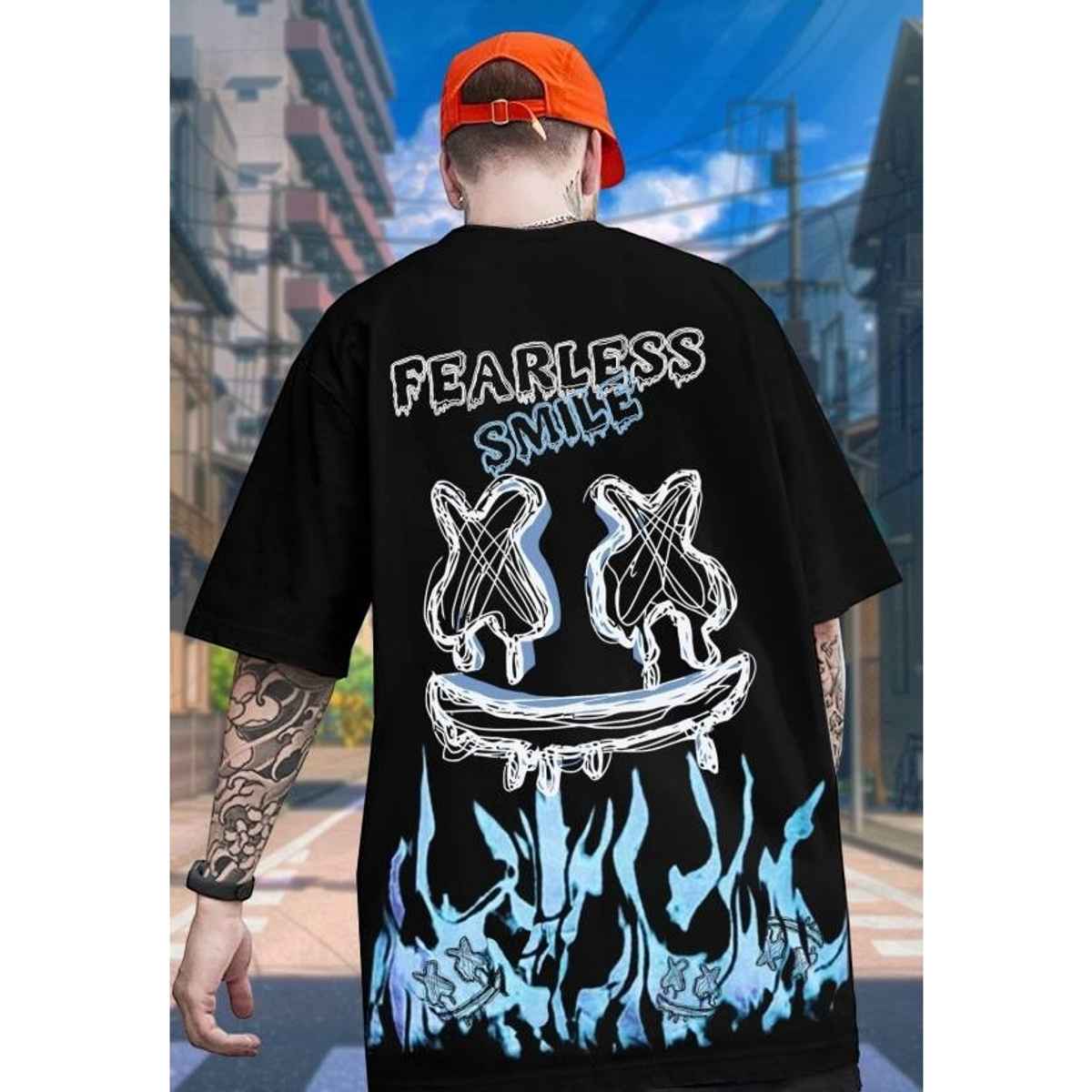 Monkey Boys Men's Oversized Printed T-Shirt | Cotton Blend | Black | SPYL120 | M