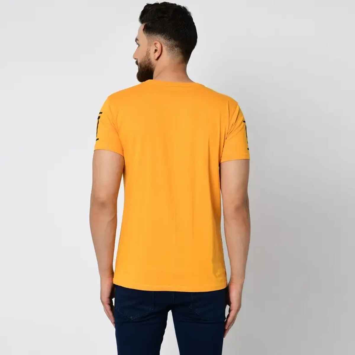 Smartees Men's Printed T-shirt | Style No 31 | Yellow - M