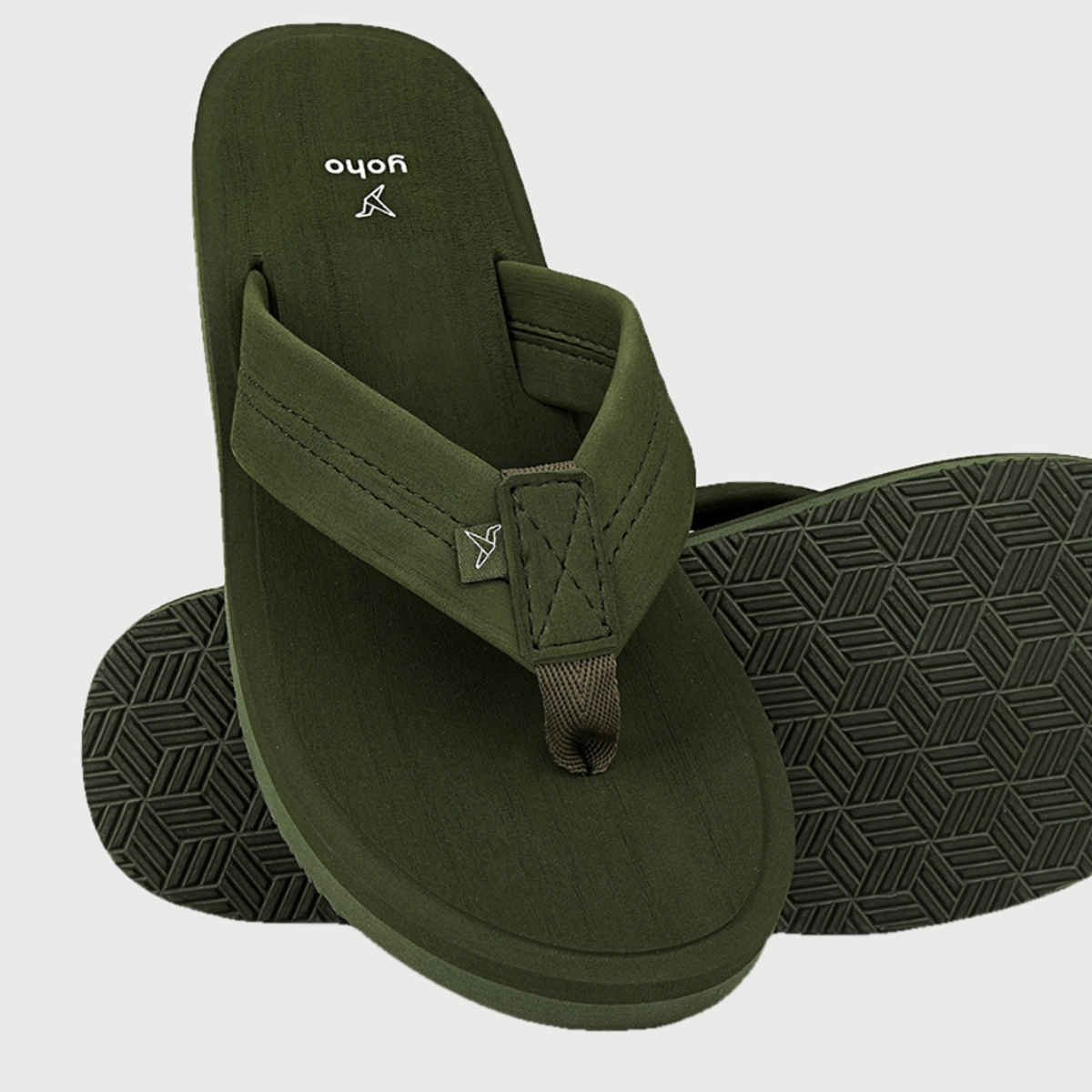 Yoho Men Slippers Bubbles | Olive Green | UK 8