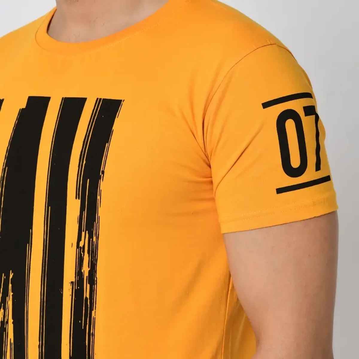 Smartees Men's Printed T-shirt | Style No 31 | Yellow - M
