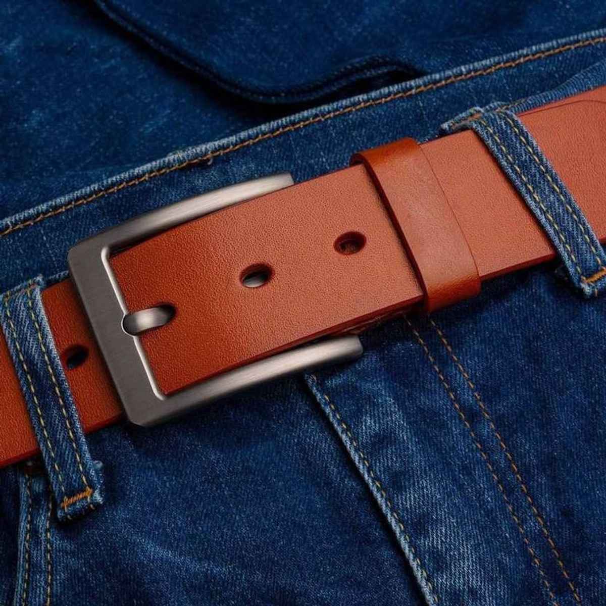 Kaezri Genuine Leather Tan Belt for Men | Kata tandd 36