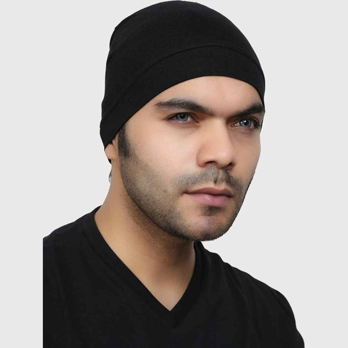 Autofrill Unisex Solid Cotton Skull Cap | Black - Free Size