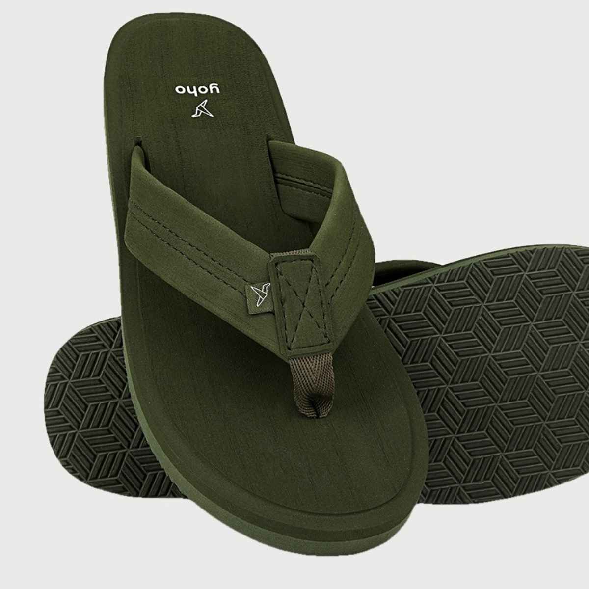Yoho Men Slippers Bubbles | Olive Green | UK 9