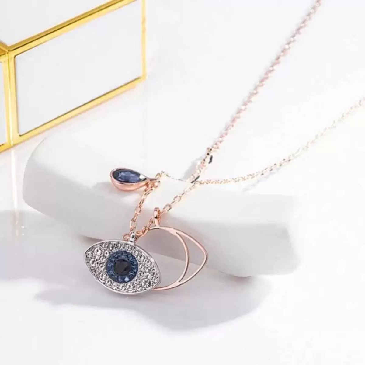 SALTY Evil Eye Charm Necklace and Ring Jewellery Set