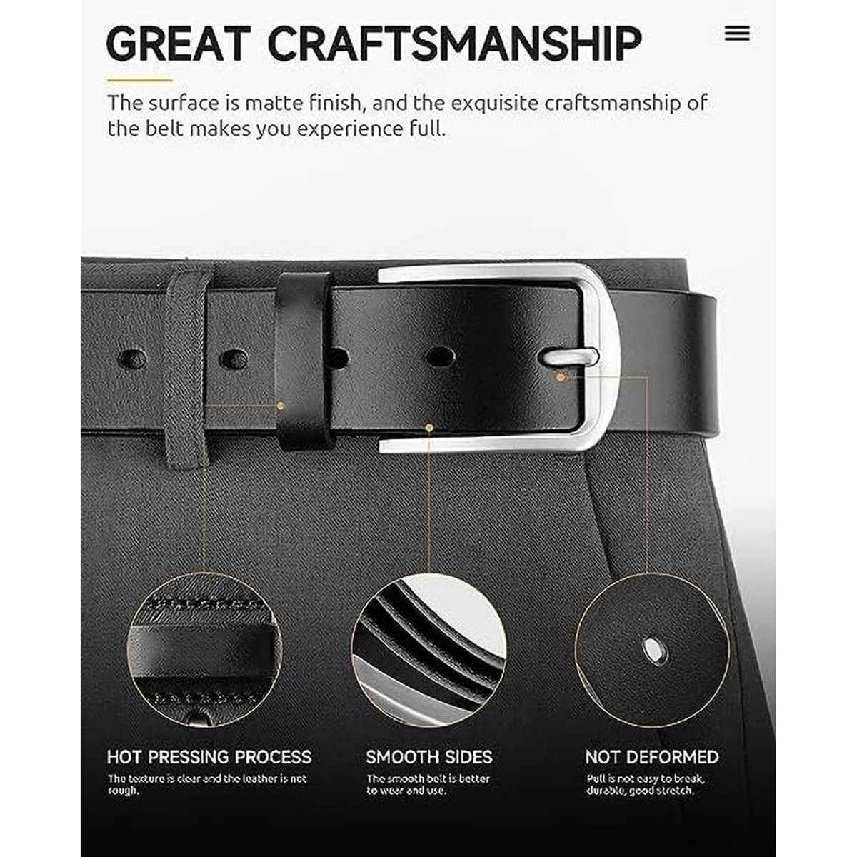 Kaezri Genuine Leather Black Belt for Men | Ddkatabl - 34