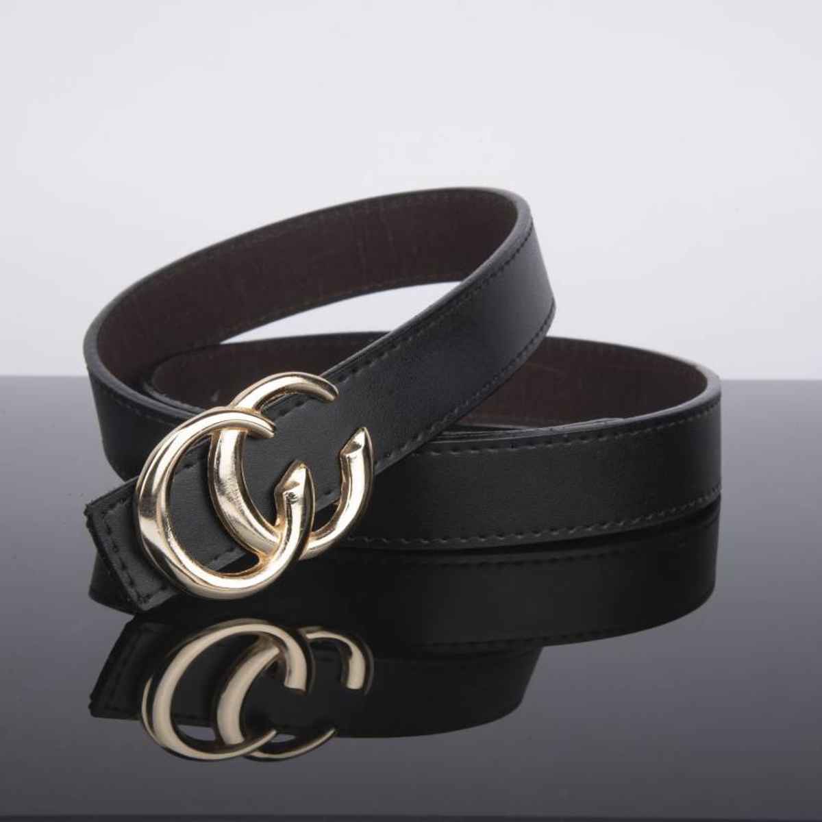 Kaezri Artificial Leather Black Belt for Women | Women cc - 36