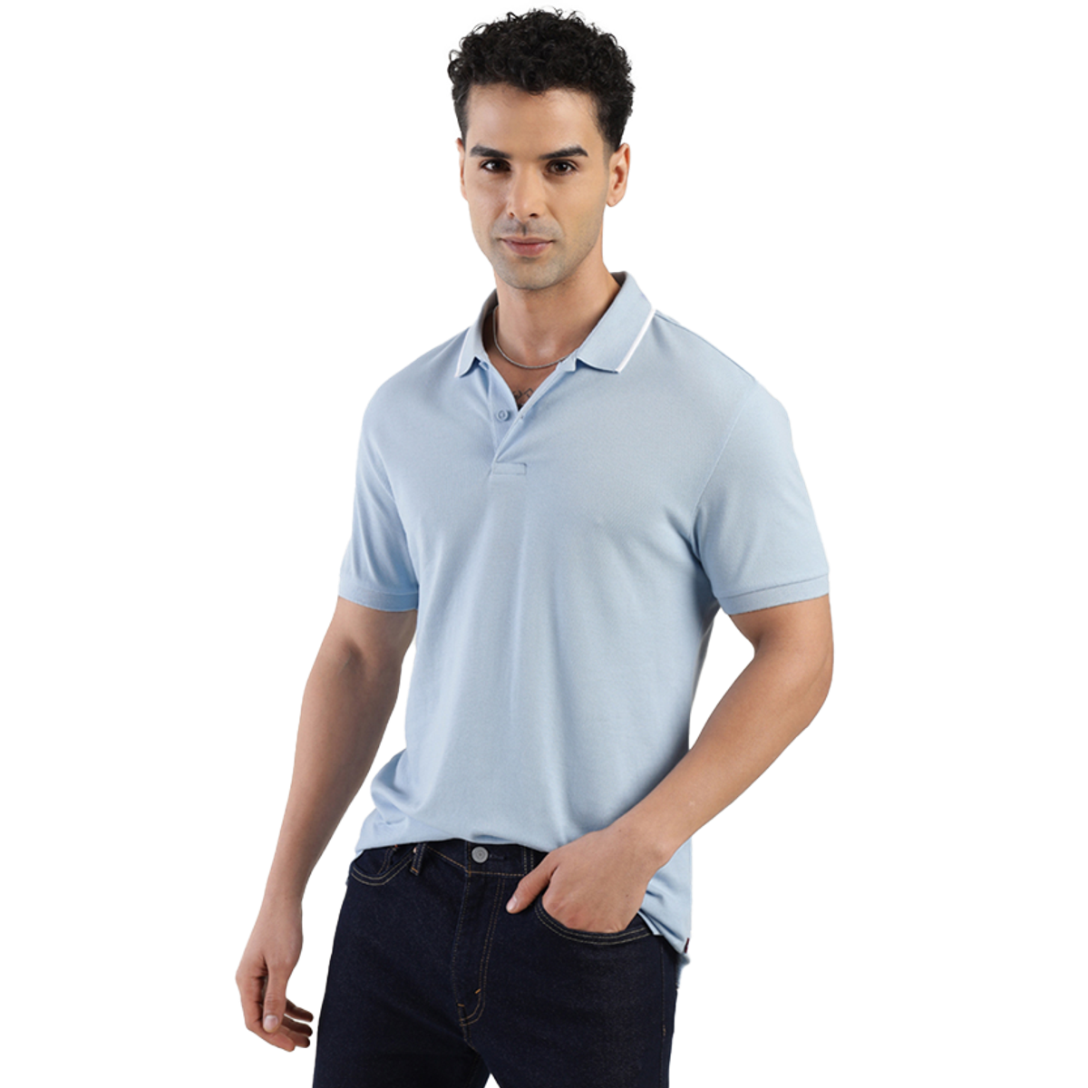 Levi's Men's 100% BCI Cotton Polo T-shirt | Sky Blue - S
