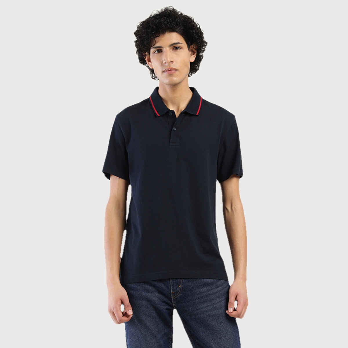 Levi's Men's 100% BCI Cotton Polo T-shirt | Navy Blue - S