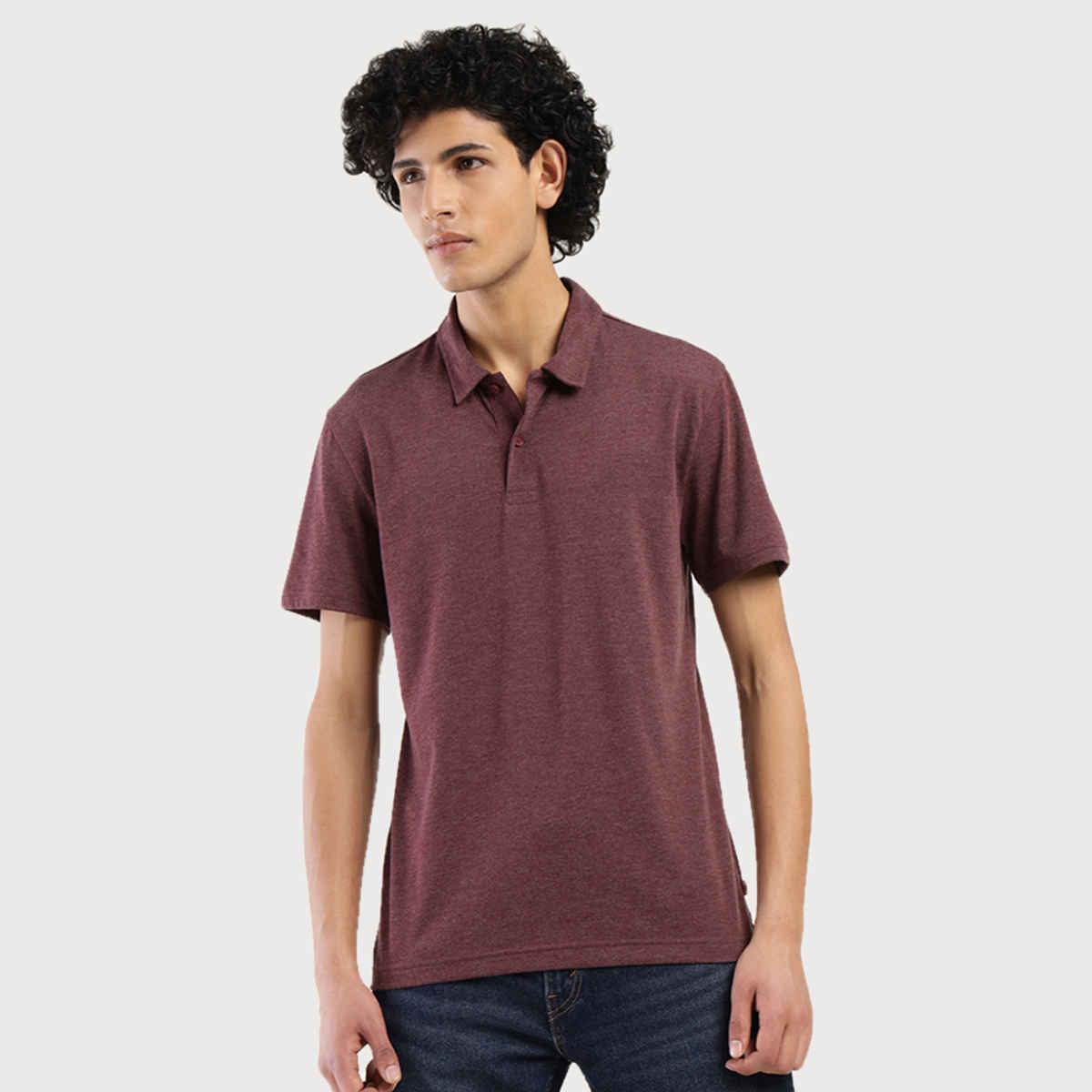 Levi's Men's Poly Cotton Polo T-shirt | Wine - M