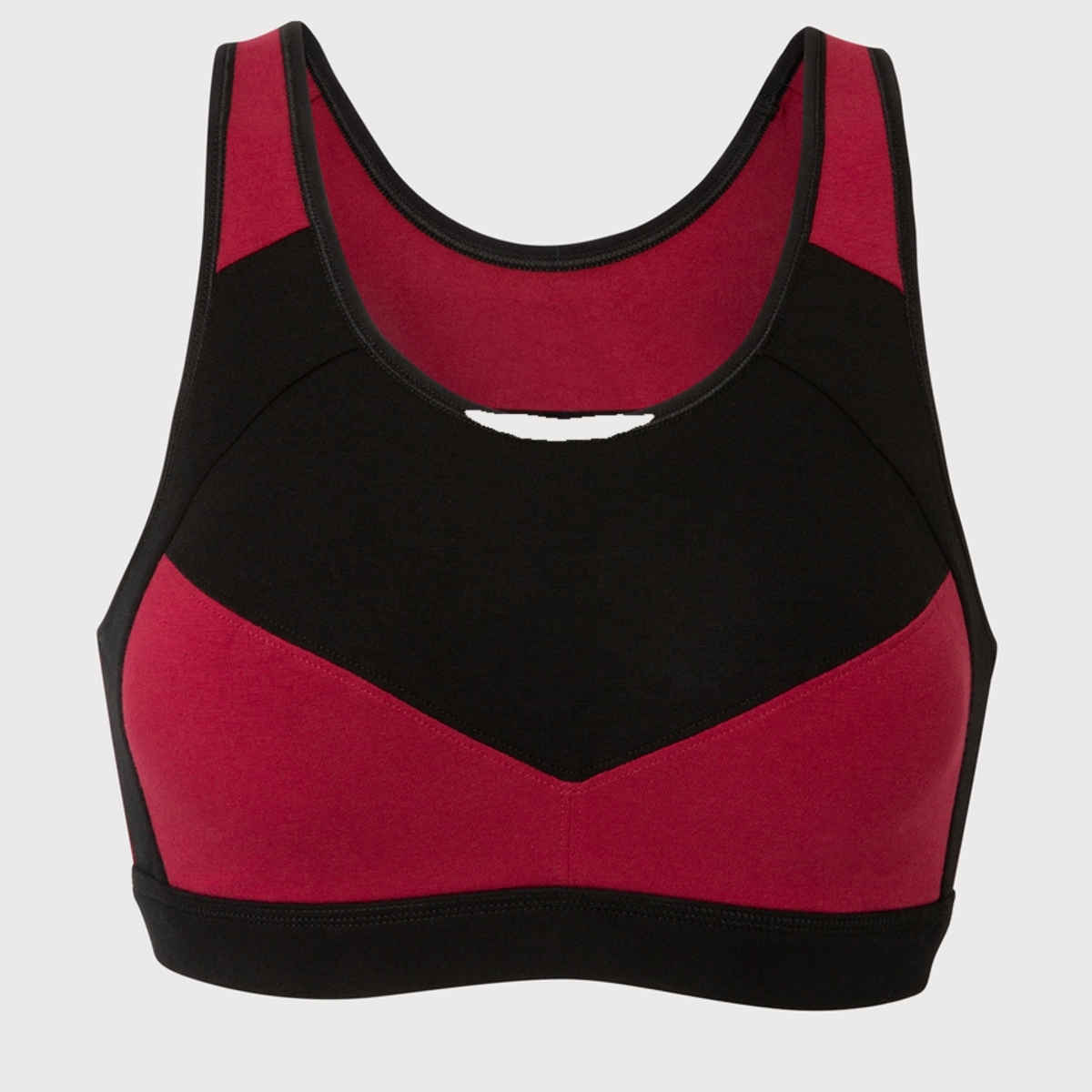 Van Heusen Proactive Women Wine Colour Blocked Anti Bacterial Wireless Racerback Sports Bra |XL