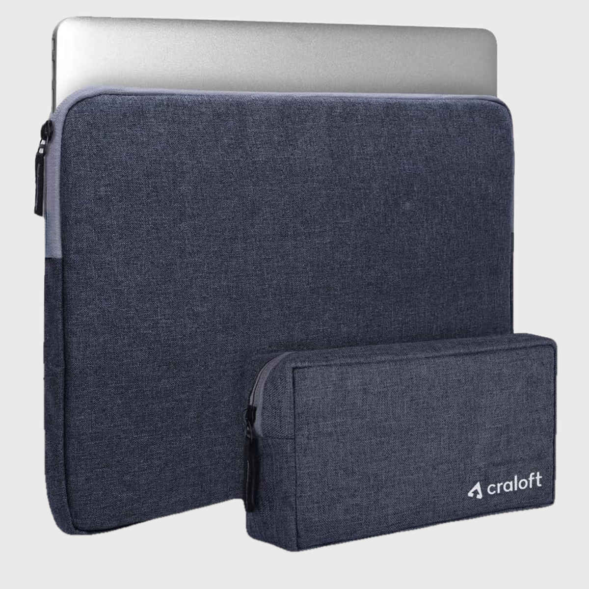 Craloft 15-15.6 Inch Laptop Sleeve Cover Bag with Charger Pouch for MacBook/Dell/HP-Office & Travel