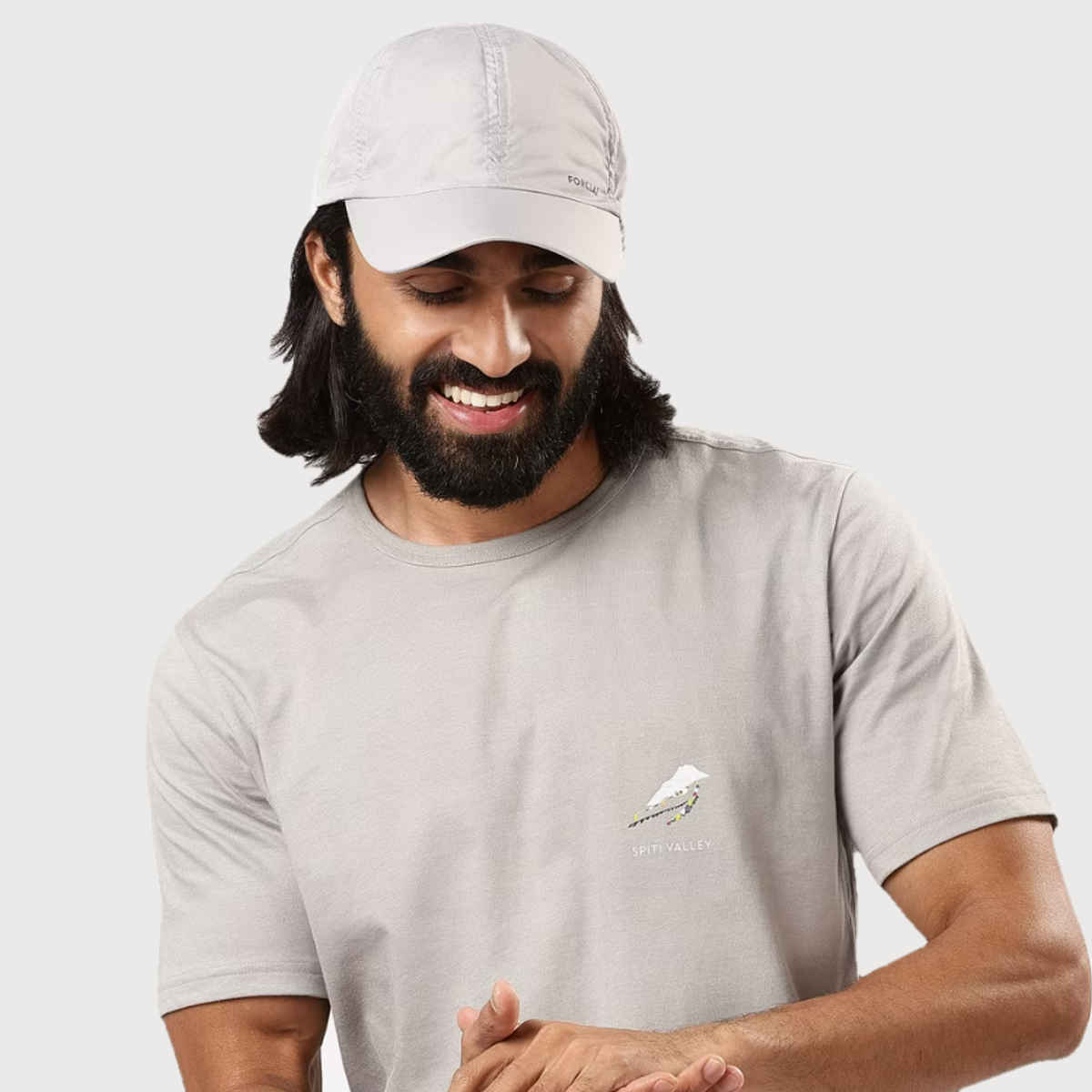 Decathlon Forclaz Unisex Solid Polyester Travel Cap | Light Grey