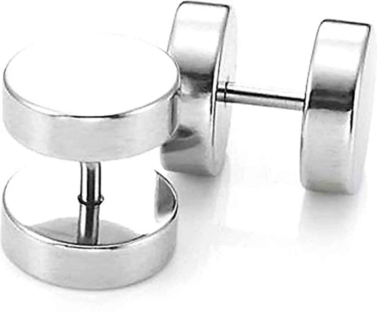 Men's Earrings Studs And Bali Combo Silver