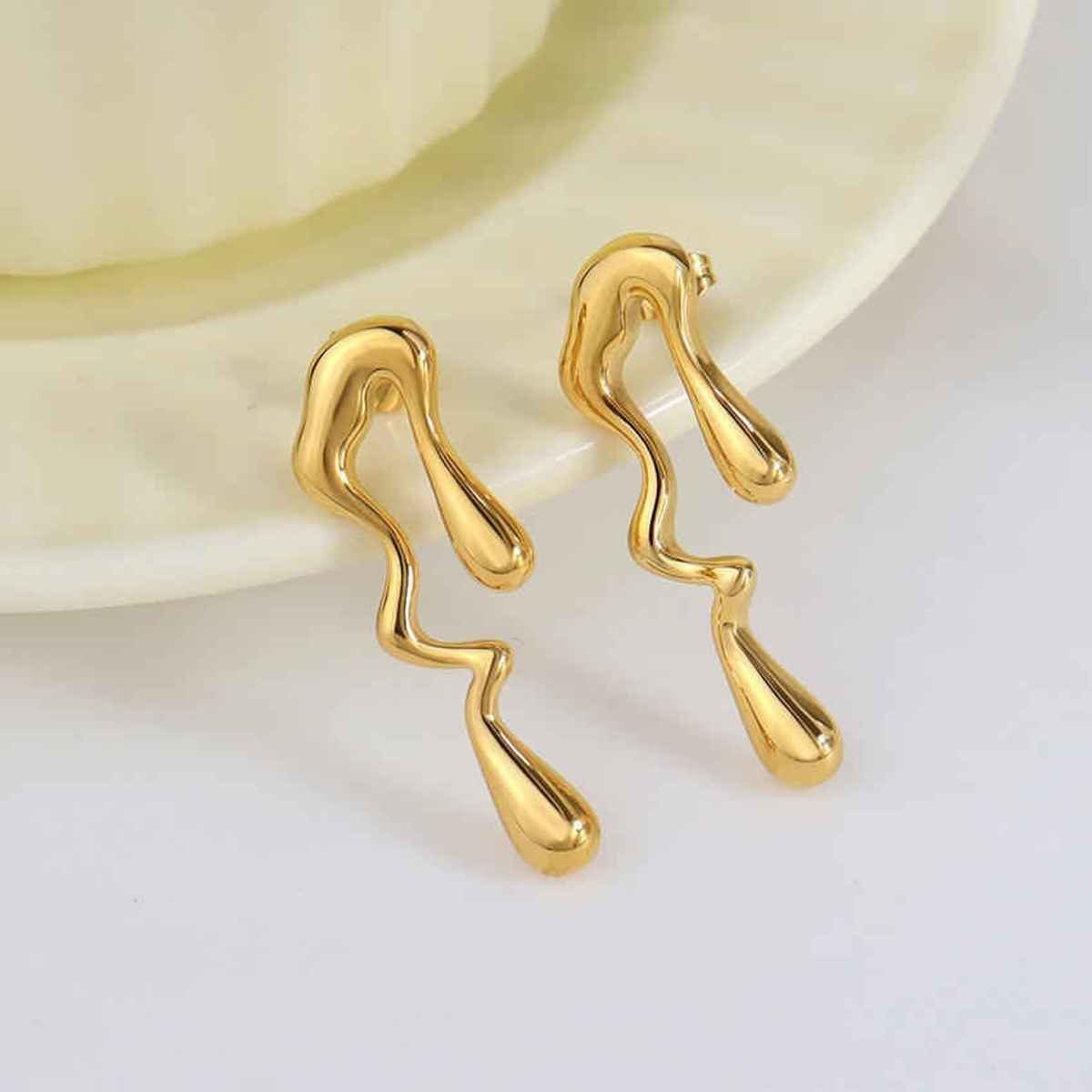 Beautynx Molten Drip Art Earrings | Gold | BNX-EAR-0057