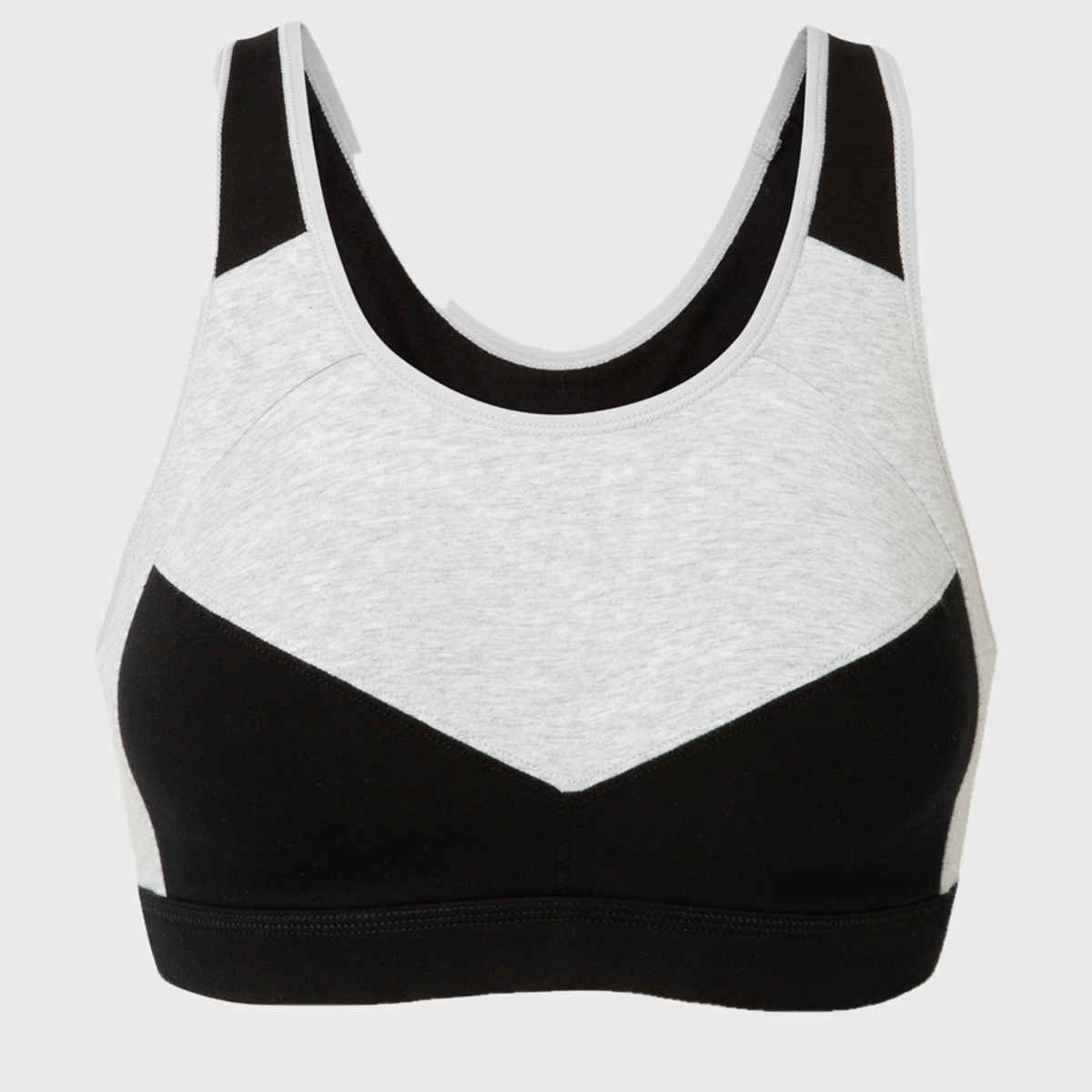 Van Heusen Proactive Women Black Colour Blocked Anti Bacterial Wireless Racerback Sports Bra |S
