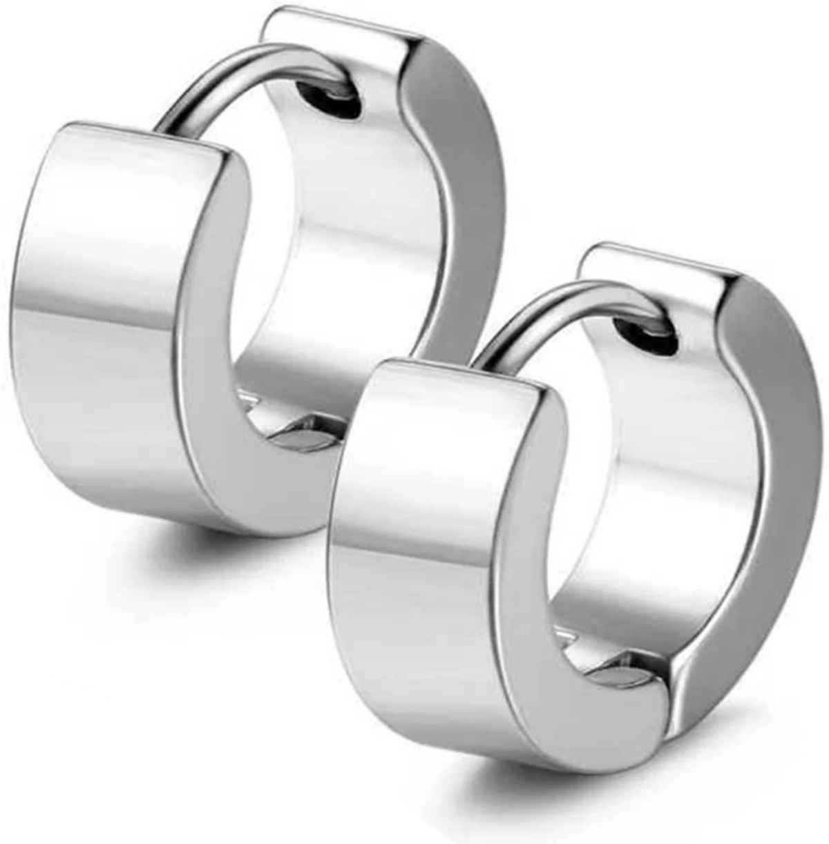 Men's Earrings Studs And Bali Combo Silver