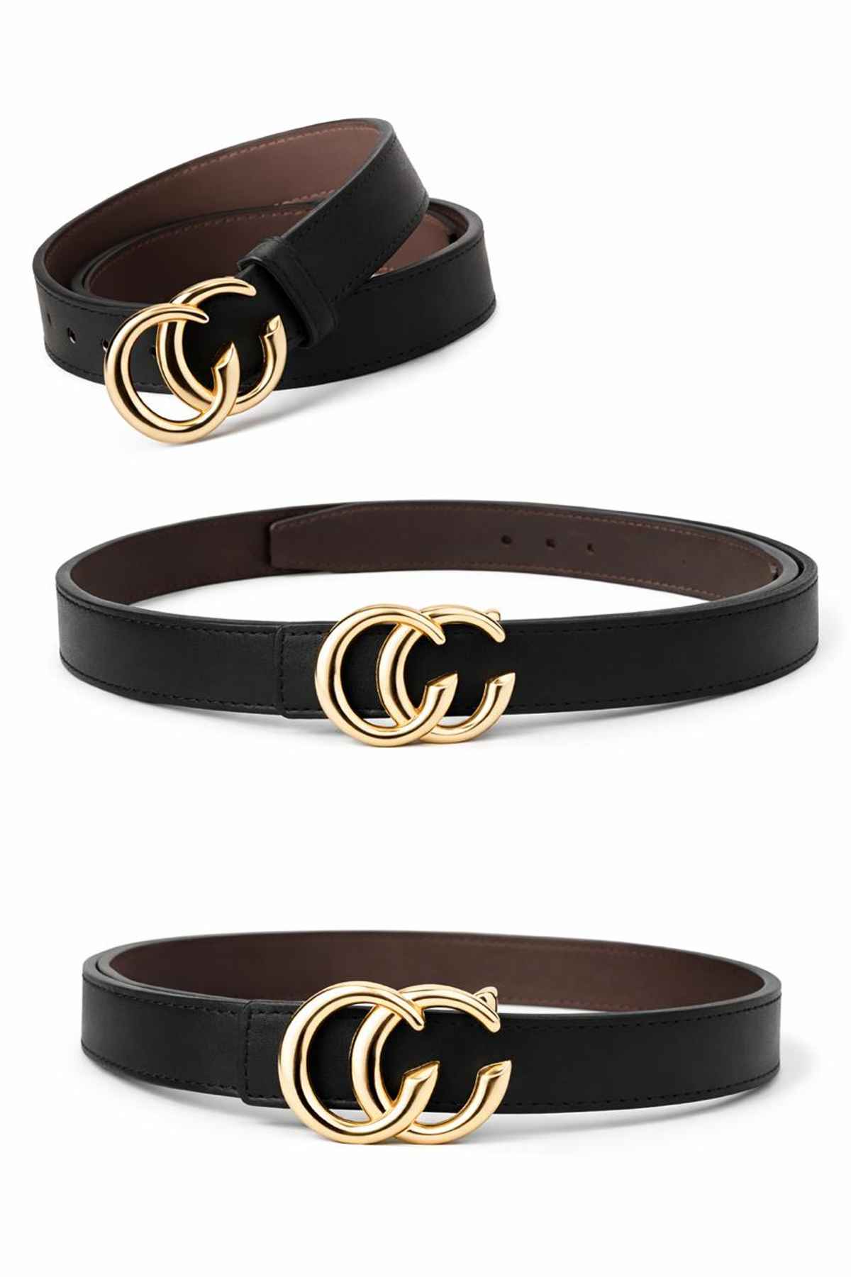 Kaezri Artificial Leather Black Belt for Women | Women cc - 36