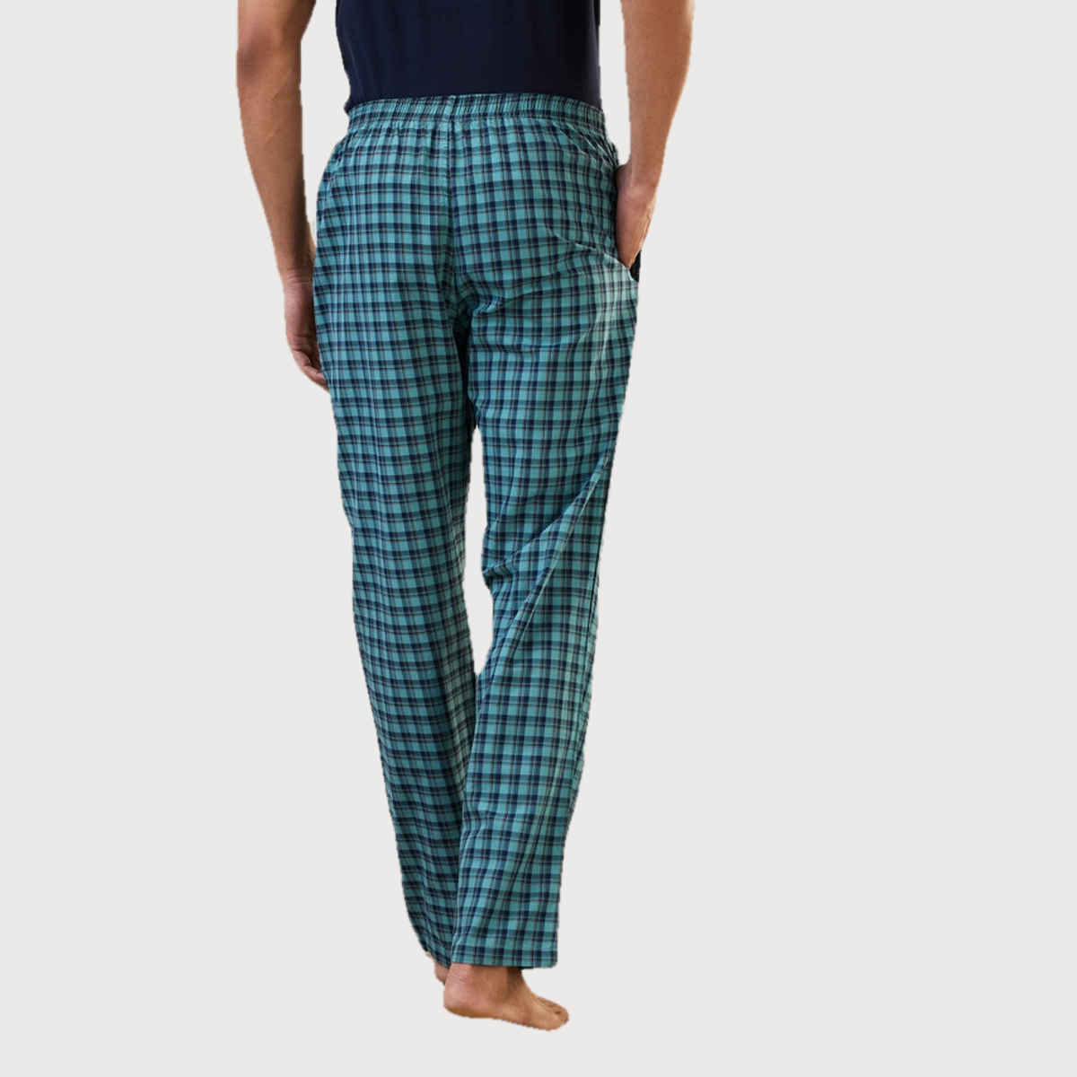 Sleepz by Raymond Mens Regular Fit Checks Pattern Pure Cotton Pyjama 00L| Dark Green