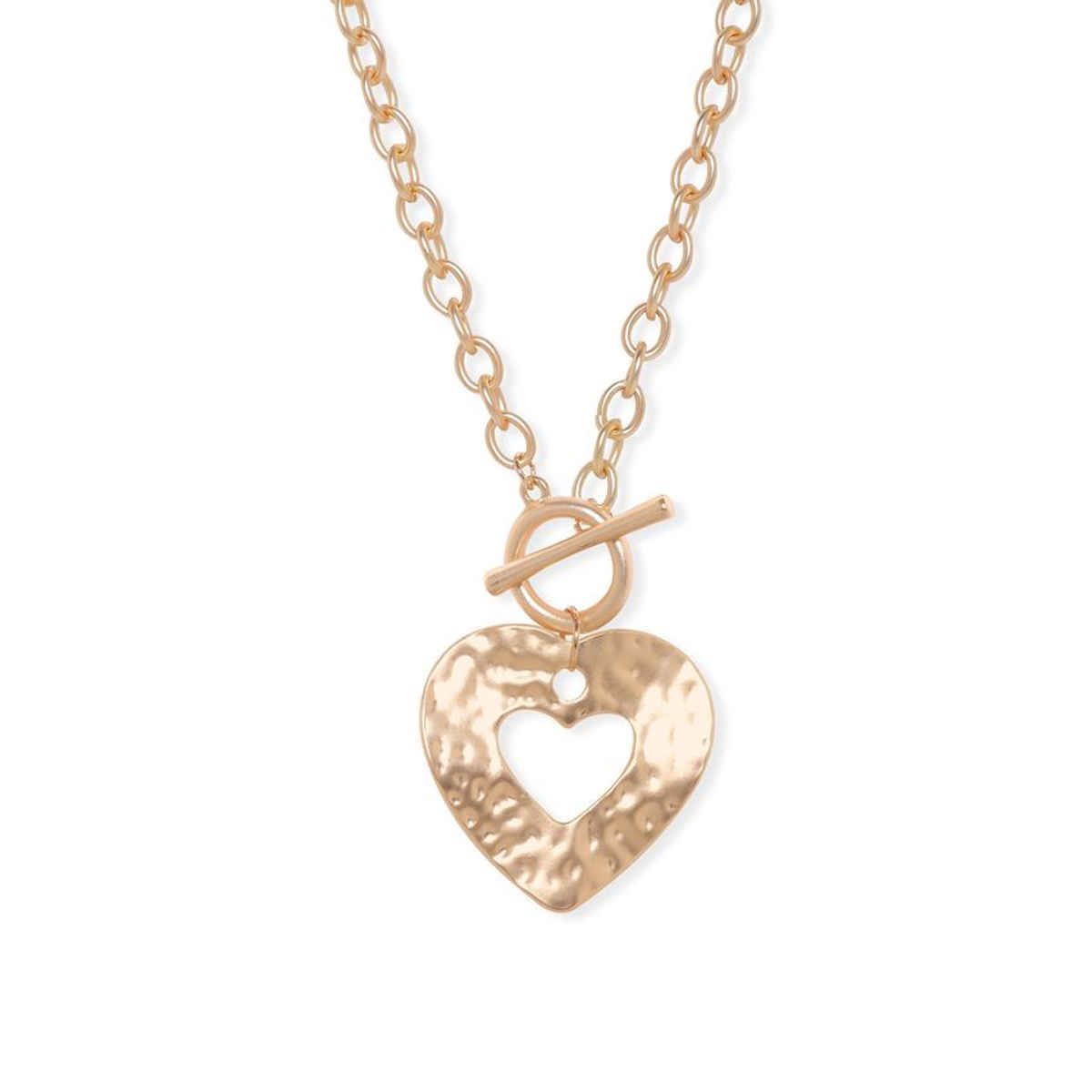 Rubans Voguish 22K Gold plated Statement Heart Motif Link Chain Copper Necklace