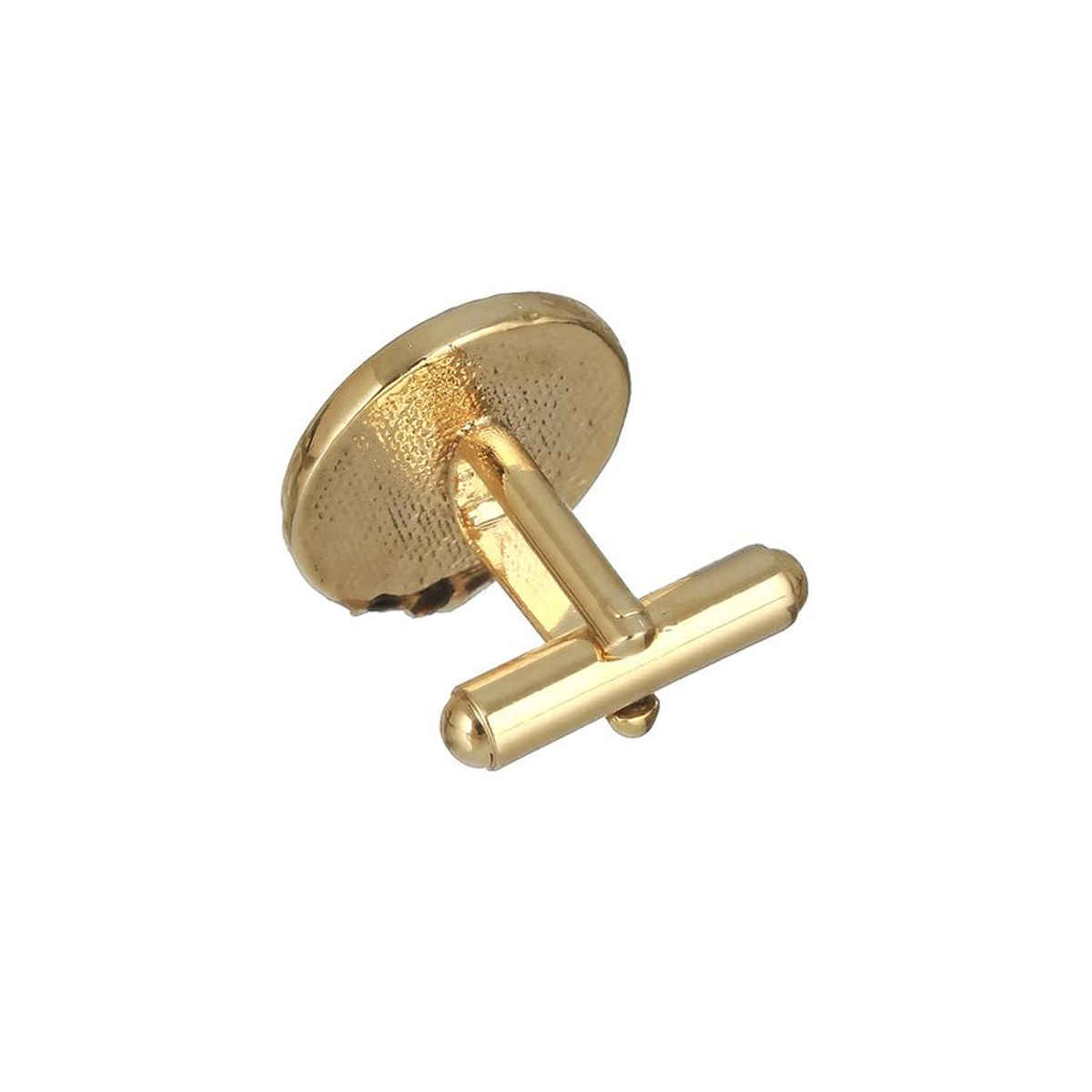 Bold By Priyaasi White Pearl Studded Gold-Plated Cufflinks For Men