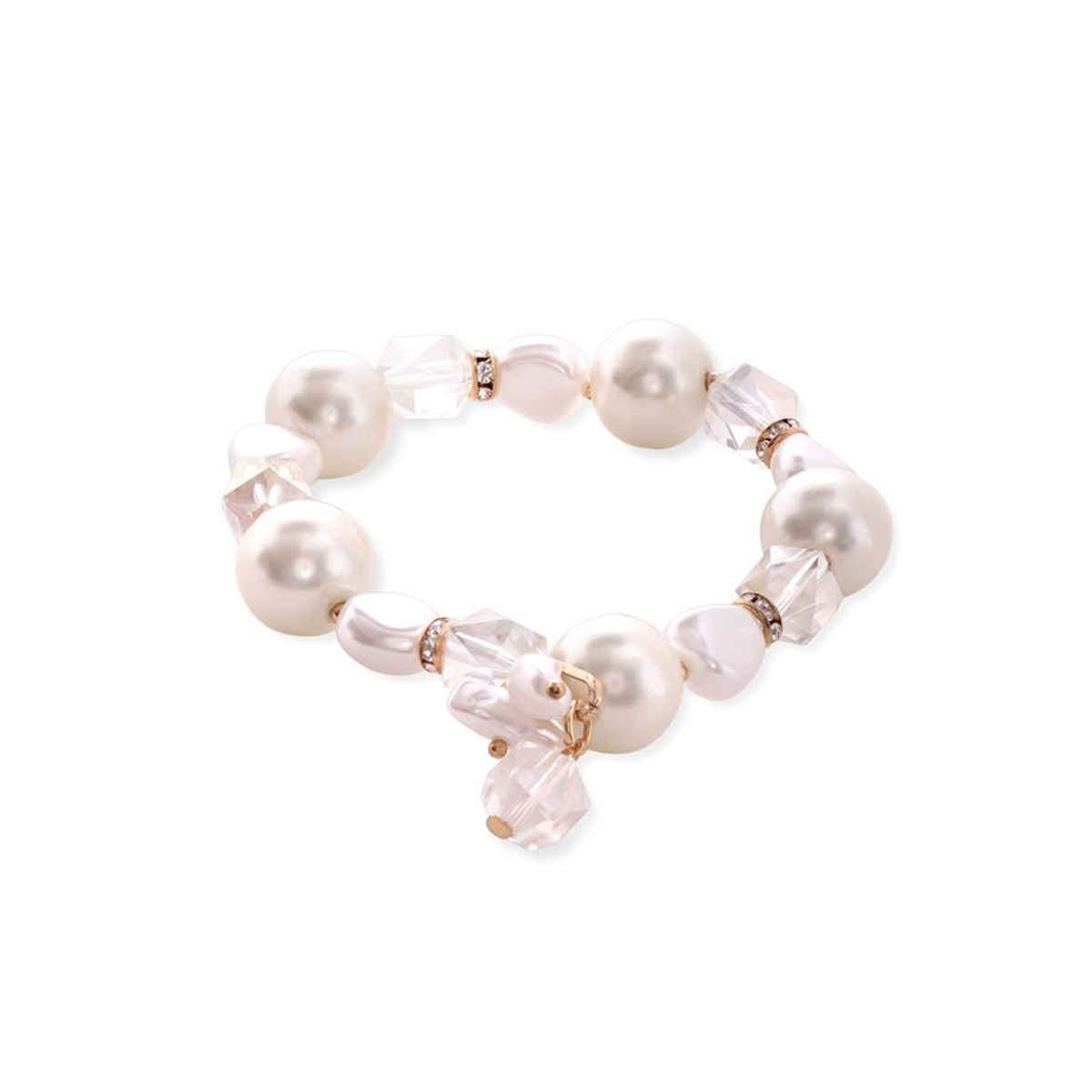 Rubans Cream Pearl & Crystal Beaded Classy Bracelet
