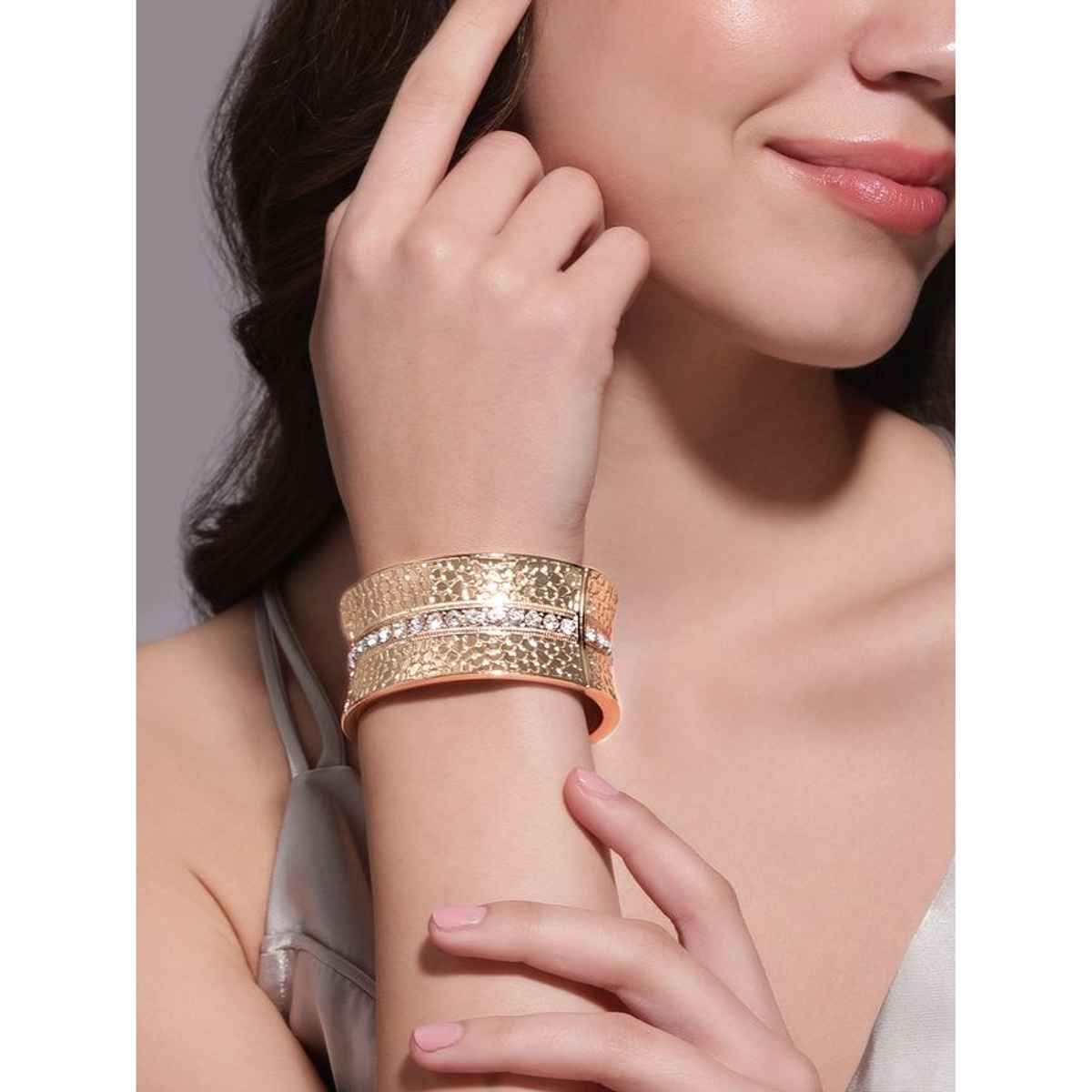 Rubans Voguish Set Of 2 Brass Kada Bracelet