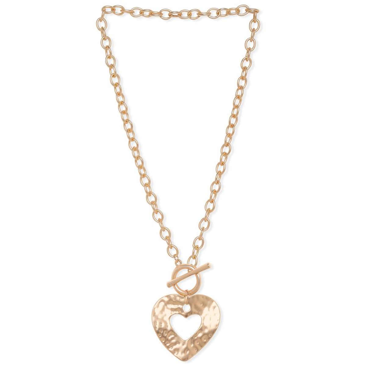 Rubans Voguish 22K Gold plated Statement Heart Motif Link Chain Copper Necklace