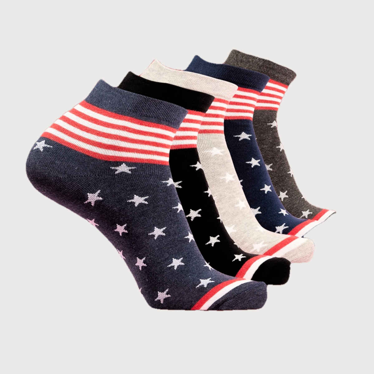 Lux Mozze Men's Solid Cotton Ankle Socks | Assorted - Free Size